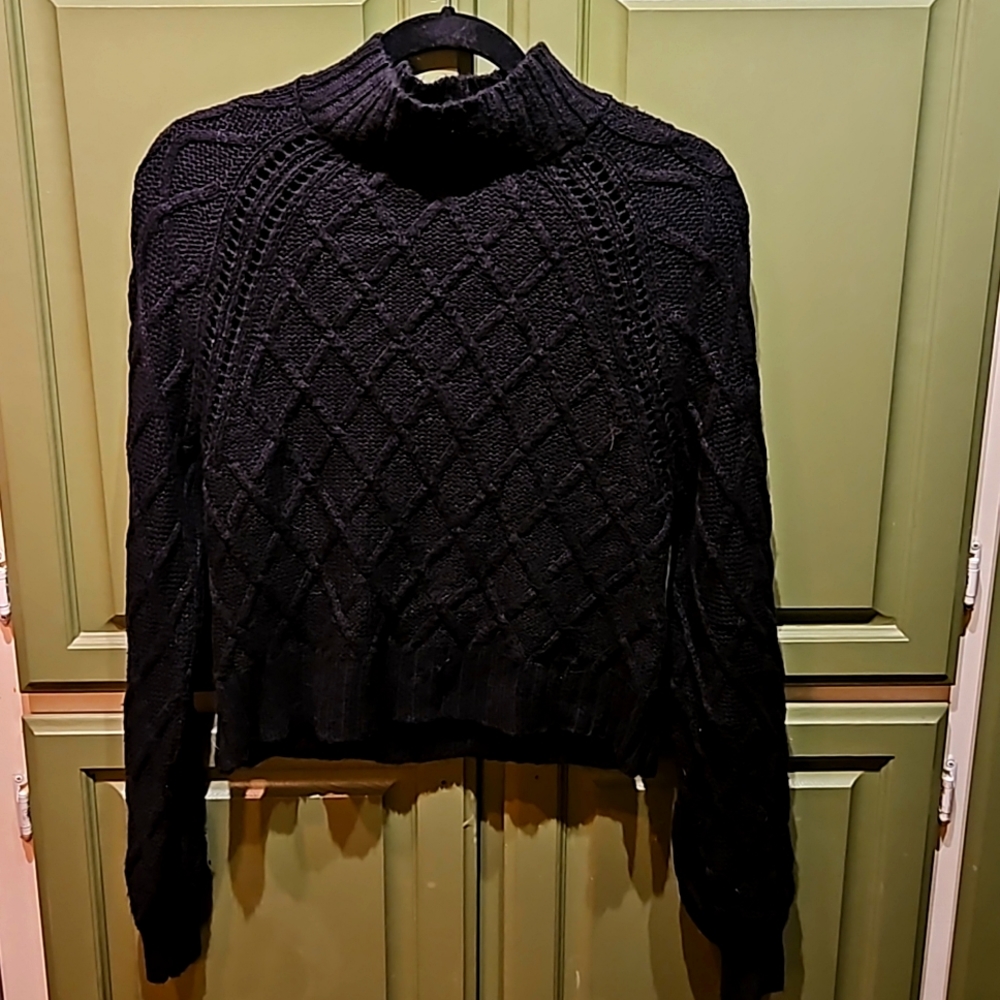 Black American Eagle cropped sweater